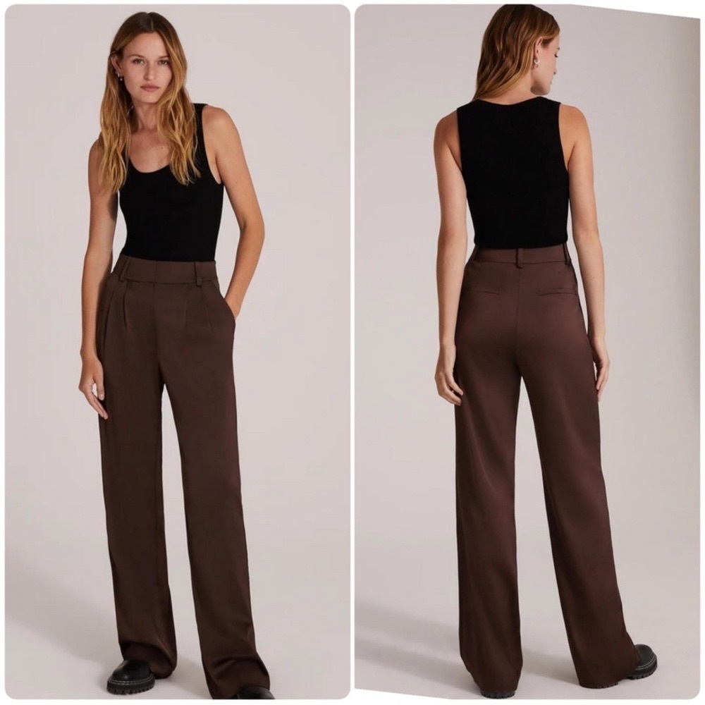NWT! Favorite Daughter “The favorite pant” choc brown silk pants size 2